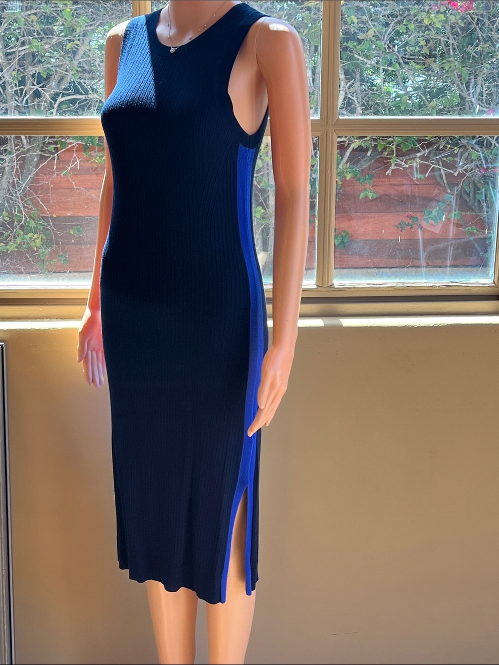 Banana Republic Navy Dress with Bright Blue Side Panels